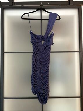 Anthropologie Ruched One-Shoulder Body-Con Deep Blue Women’s Dress